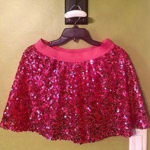 VGUC Justice size 16 pink sequin skirt with shorts